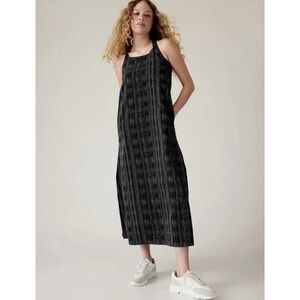 ATHLETA Arrival Dress Black With Grey Stripe Women's Size XL‎ MSRP $119